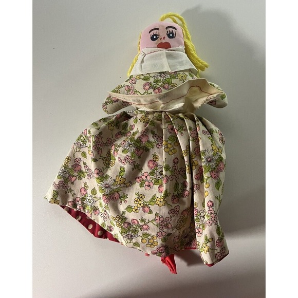 Unbranded Other - Vtg Topsy Turvy Cloth Doll 2 Sided African American & Caucasian Flip Dress Faces